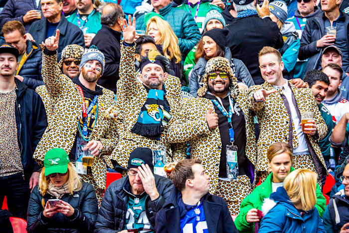 Jaguars fans at a game in London